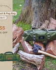 Cordura fabric quality durable green utility tool and peg bag perfect for storing tools, hammers, pegs and any other camp utility needs