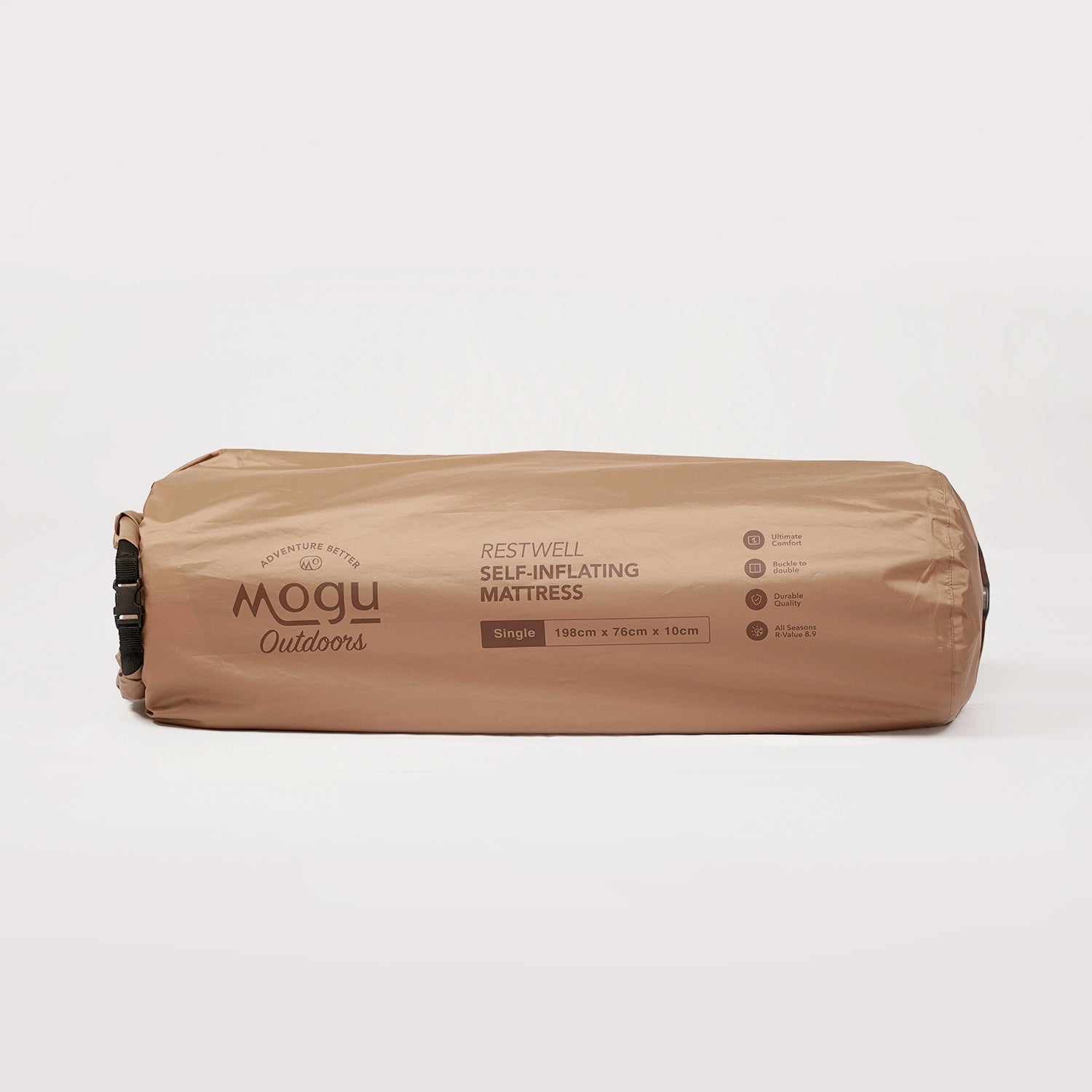 Image of self inflating comfortable sleeping mattress outerbag which also doubles as an inflator